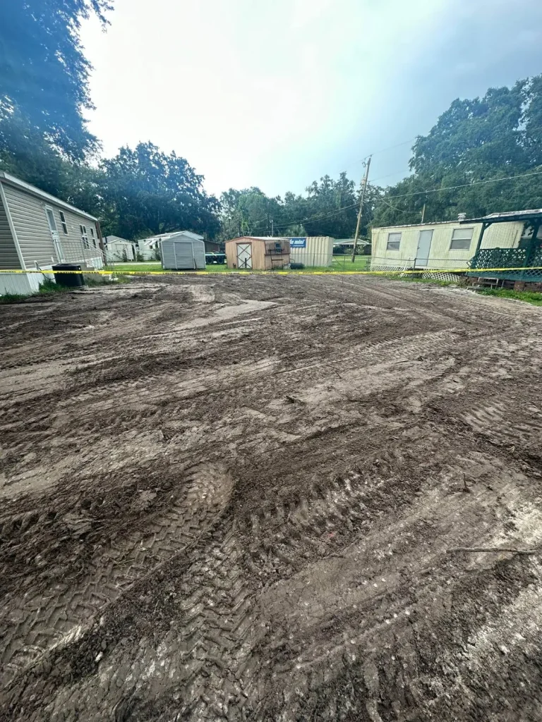 Graded lot ready for a new home
