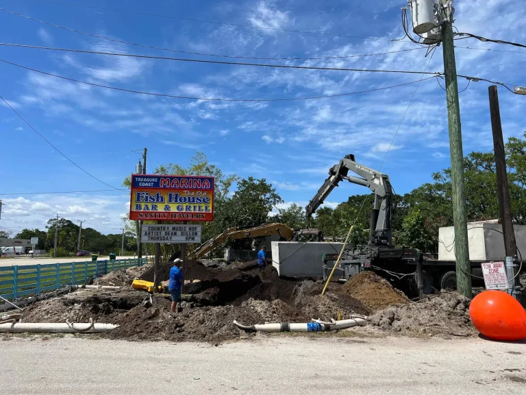 Commercial septic installation at a roadside restaurant