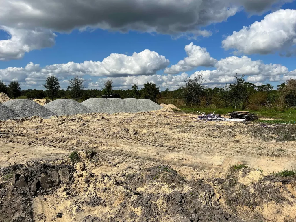 Commercial lot leveled with fill